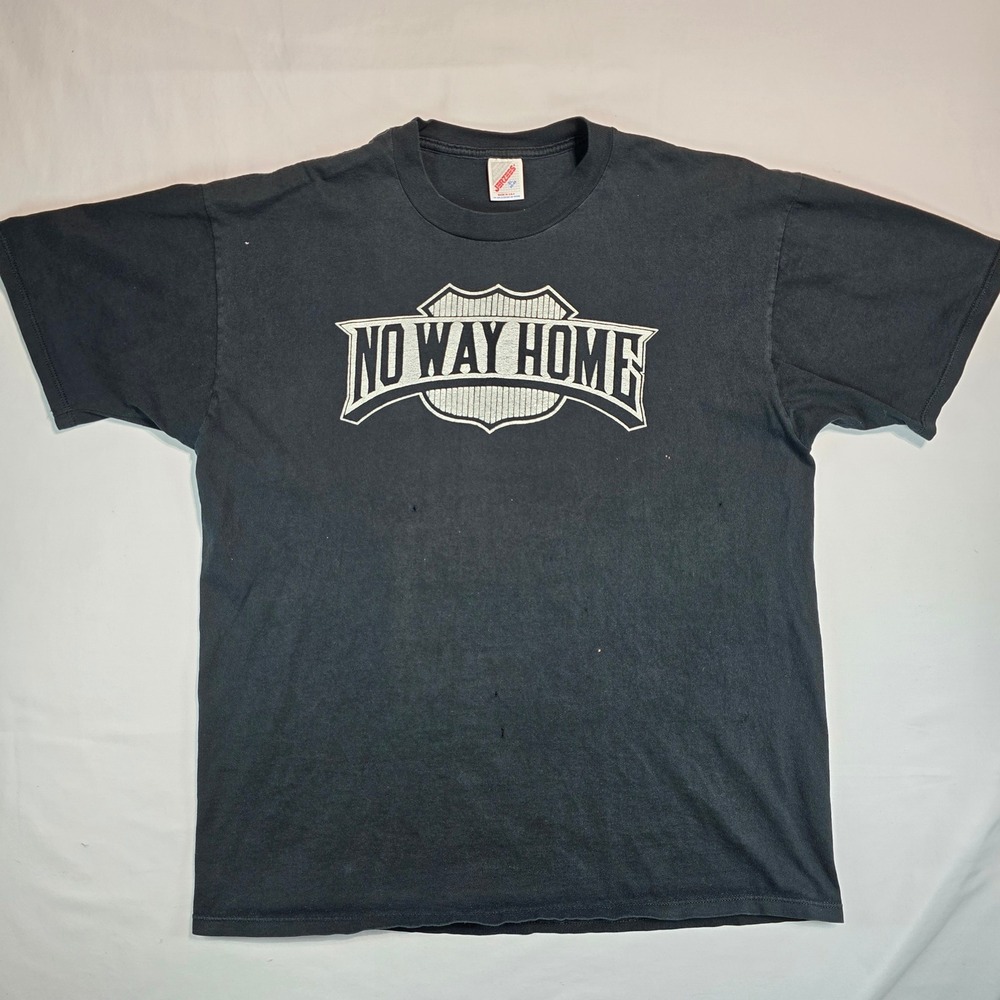 Vintage Jerzees No Way Home Graphic T-Shirt XL Black Steer Skull Made in USA